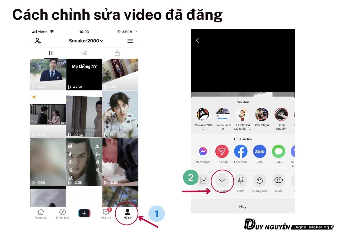 Các bước chỉnh sửa video đã đăng trên tiktok