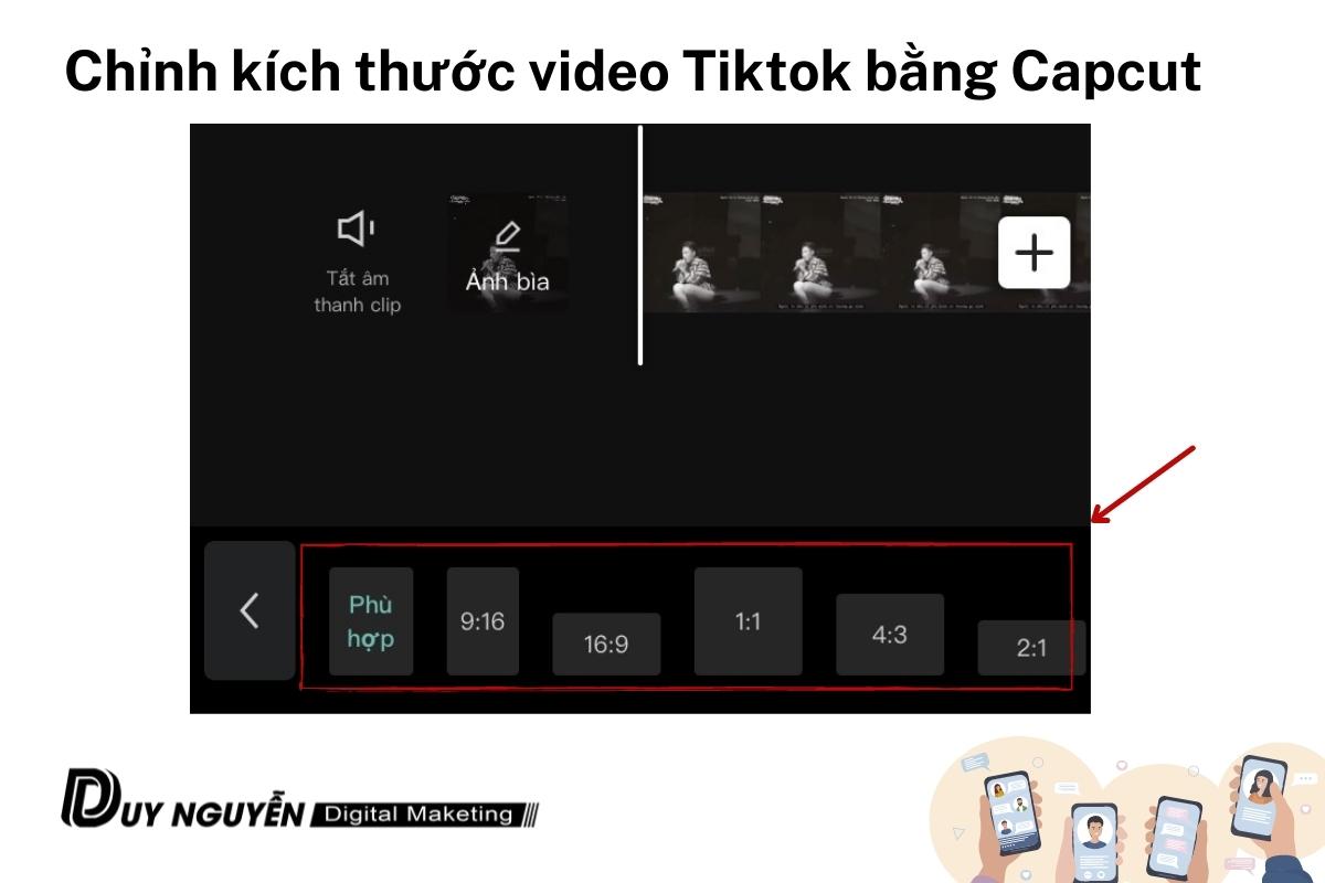 chỉnh kích thước video tiktok chuẩn bằng điện thoại