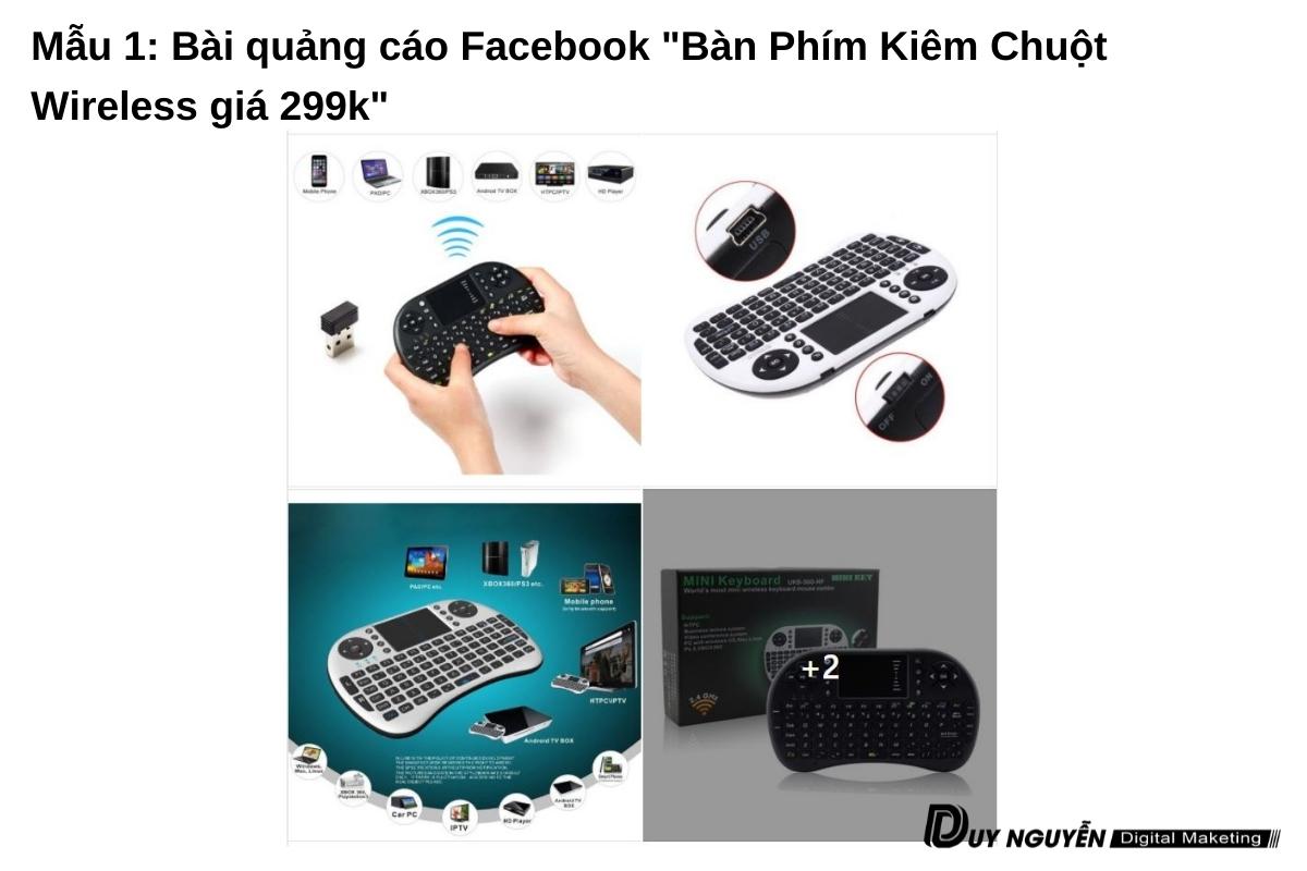 mẫu bài quảng cáo bàn phím kiêm chuột