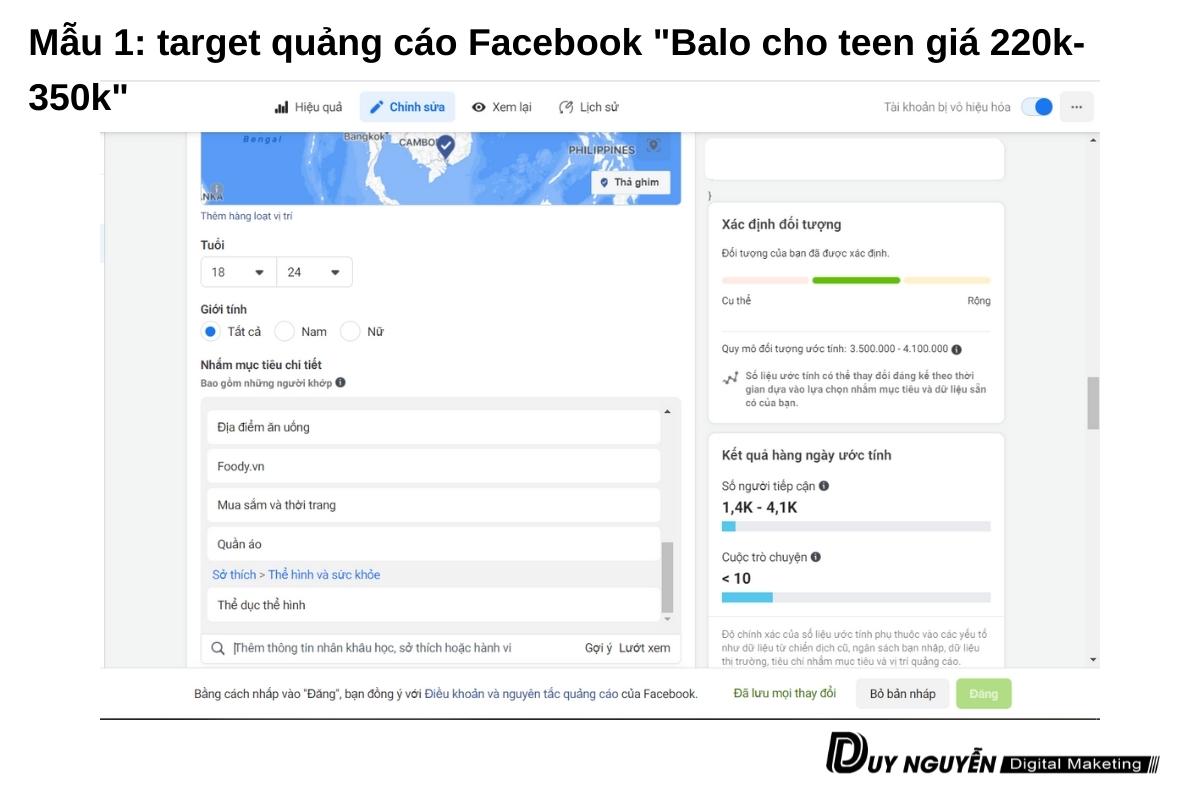 Mẫu 1 target balo cho teen