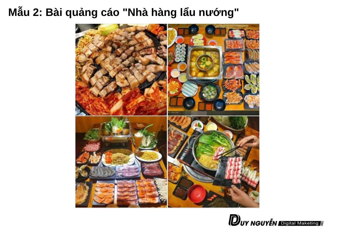 mẫu 2 bài quảng cáo nhà hàng lẩu