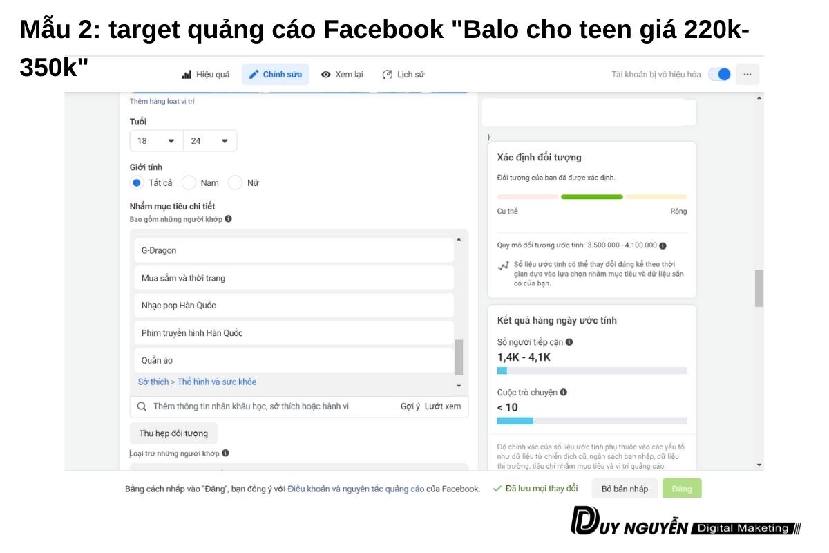 Mẫu 2 target balo cho teen