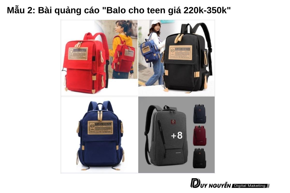 mẫu 1 bài quảng cáo fb