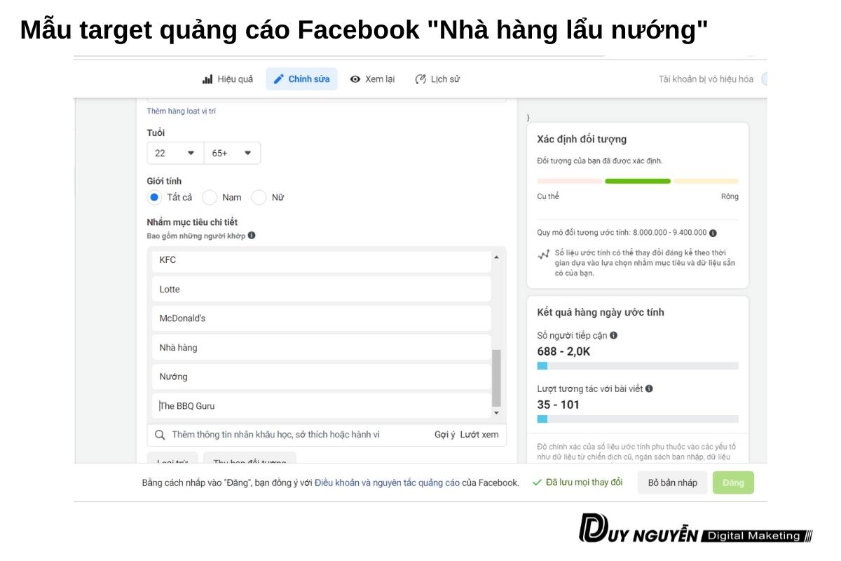 mẫu target nhà hàng lẩu nướng