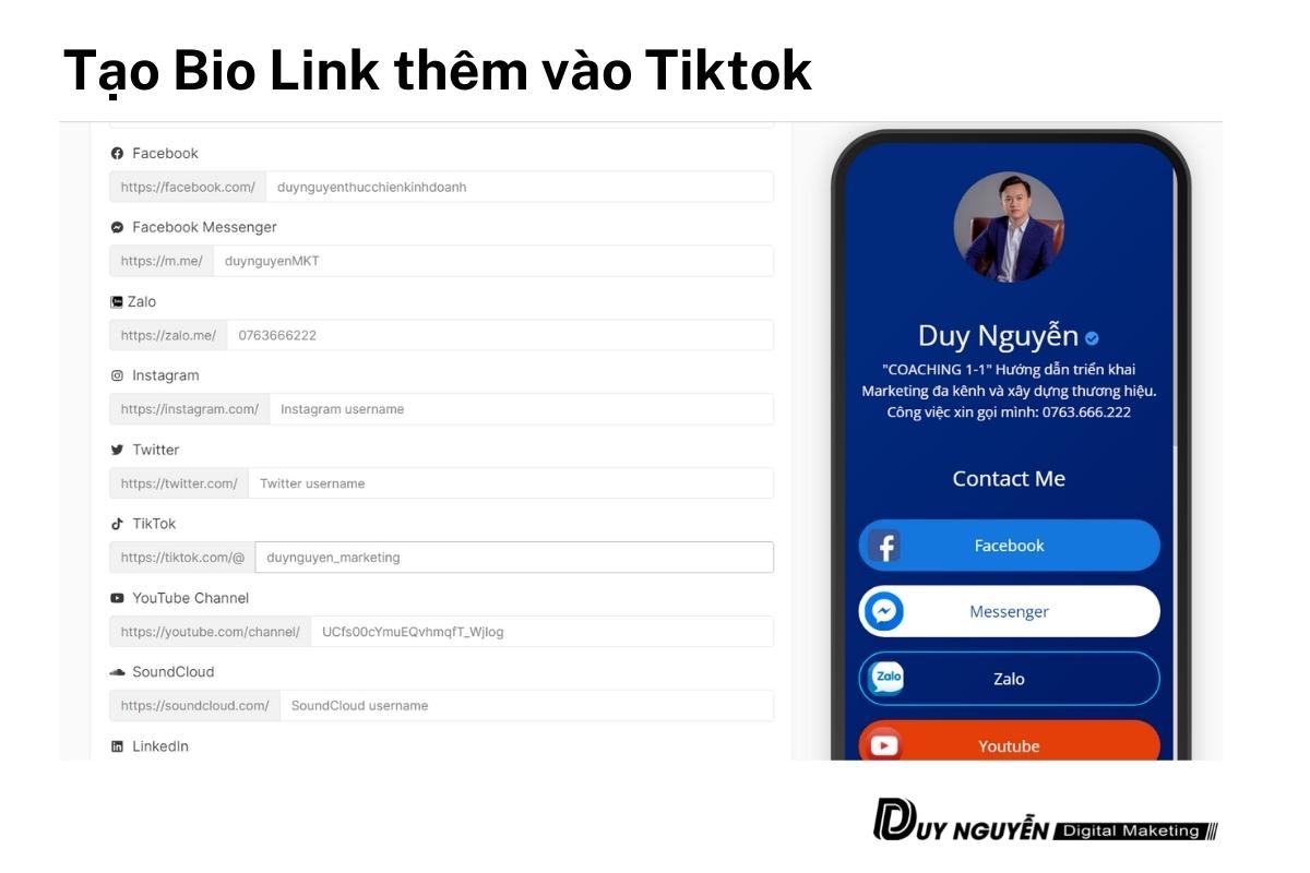 tạo liên kết tiktok