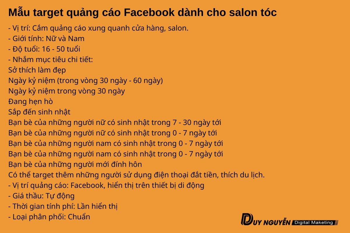 mẫu target salon tóc hiệu quả