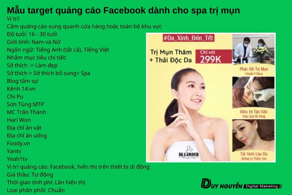 mẫu target spa trị mụn