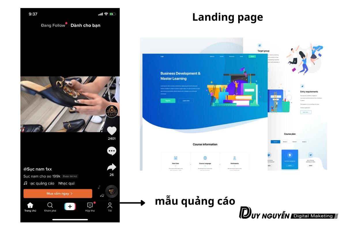 chính sách quảng cáo tiktok đối với mẫu quảng cáo và landing page