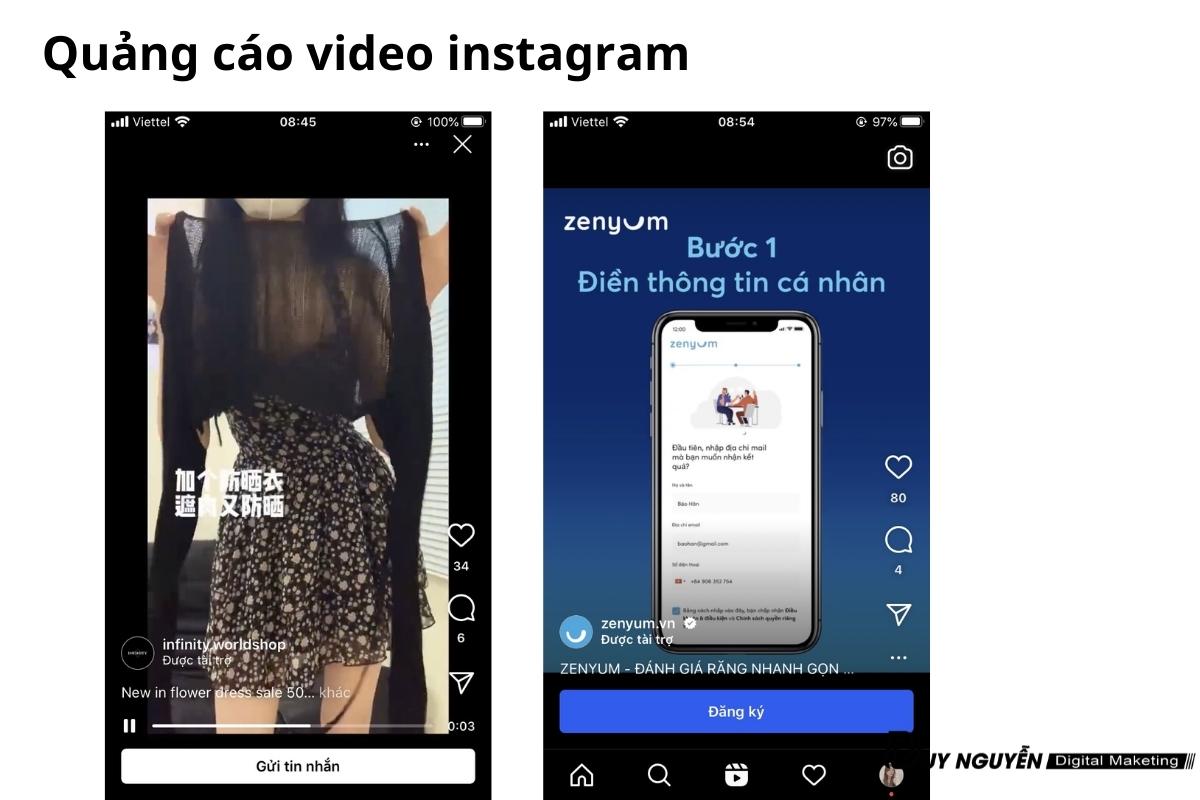 quảng cáo video trên instagram