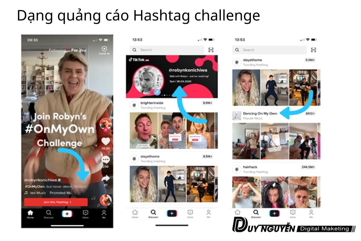 quảng cáo hashtag challenge
